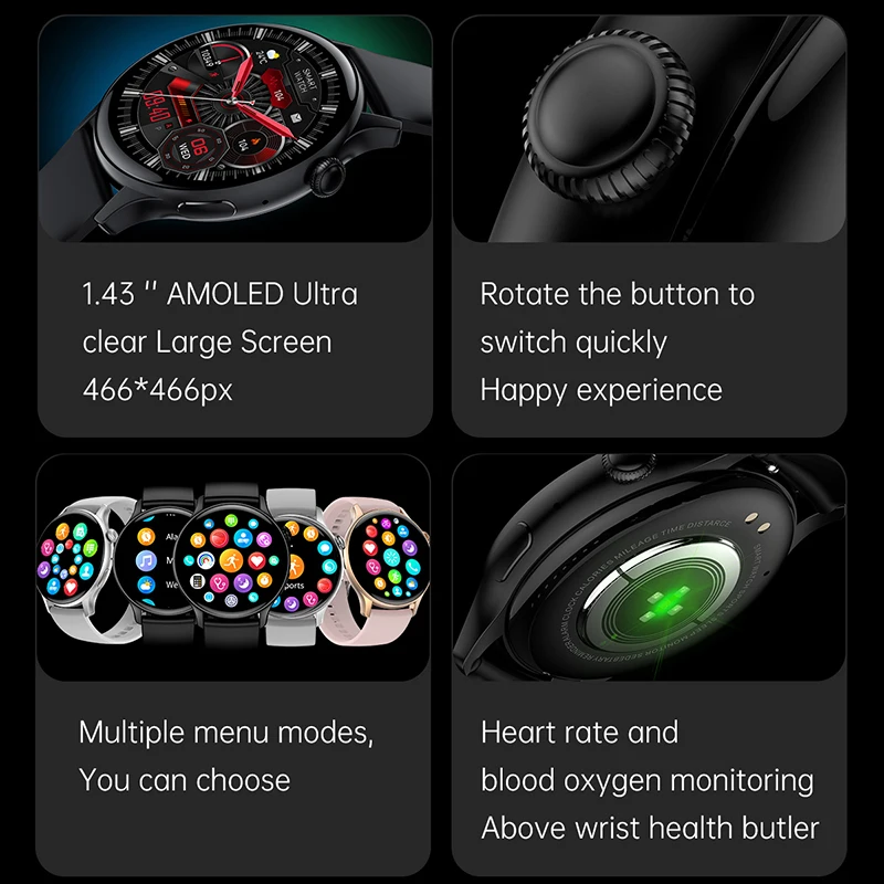 Xiaomi Mijia New Women Bluetooth Call Smartwatch Always Display Time Heart Rate Sports Health Monitoring Music GT4 Smart Watches - Image 2